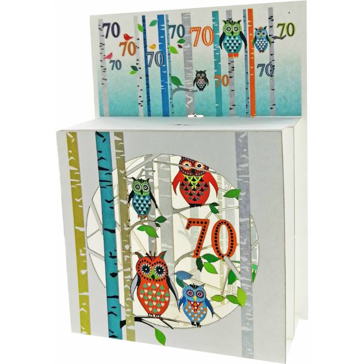 Age 70 Owls (pack of 6)