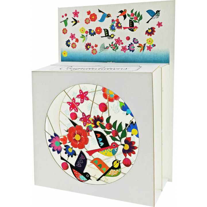 Birds and flowers (pack of 6)
