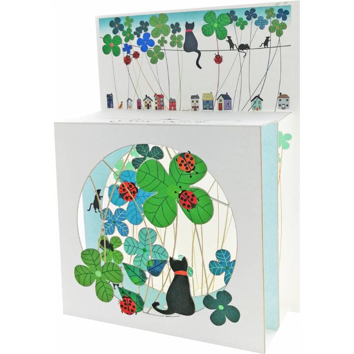 Black cat, clover and ladybirds (pack of 6)