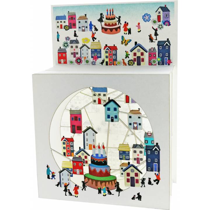 Birthday cake and houses (pack of 6)