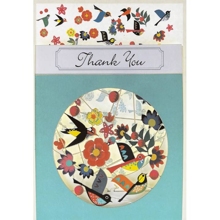Thank you - birds and flowers (pack of 6)