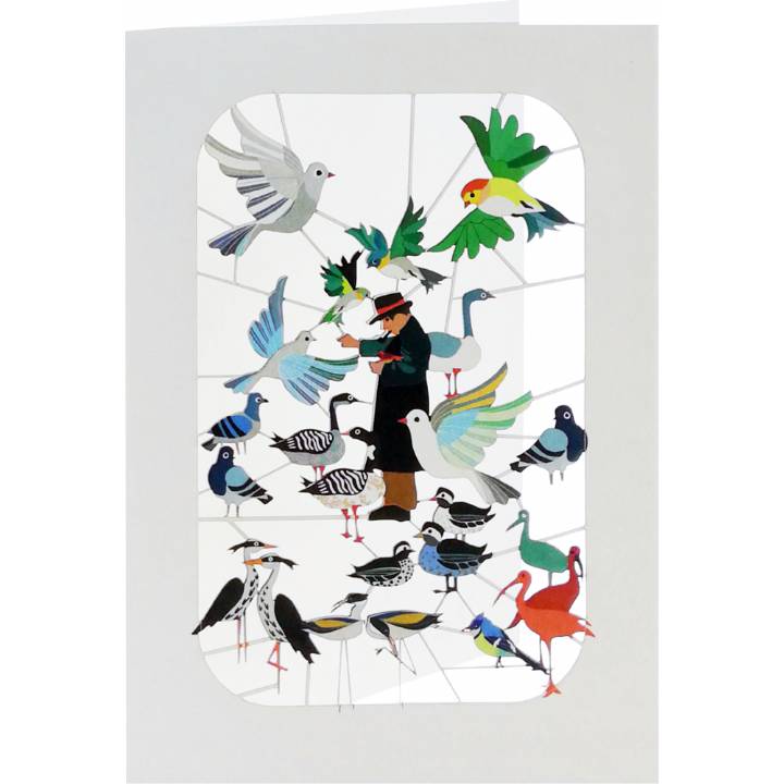 Man feeding birds (pack of 6)