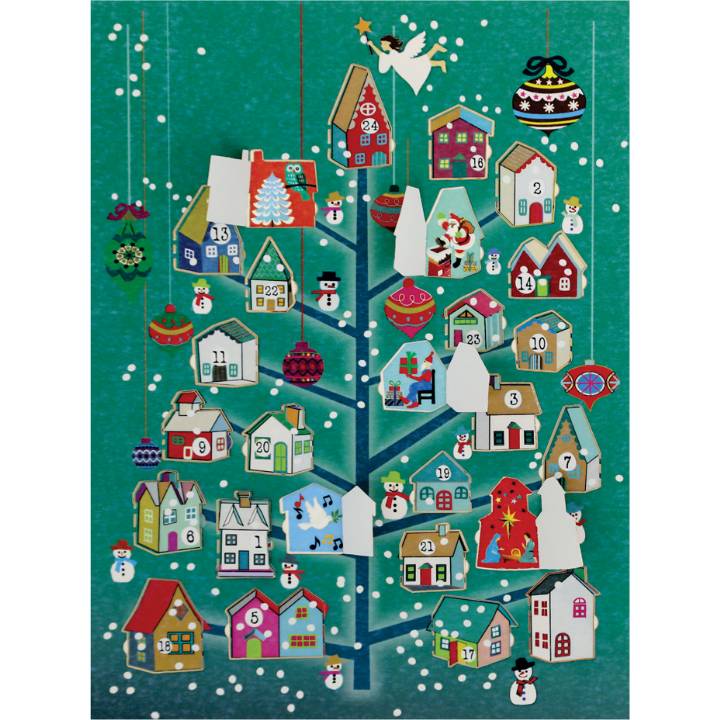 Advent Calendar - tree, houses (pack of 6)