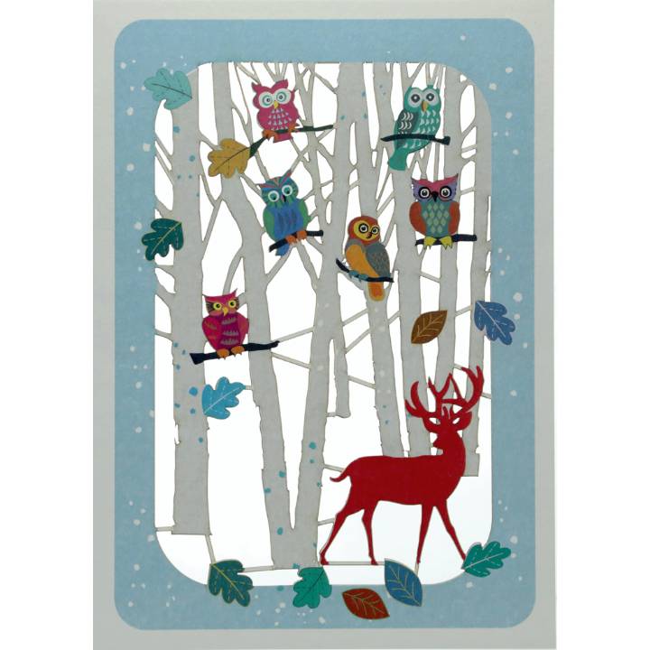 Owls in trees (pack of 6)