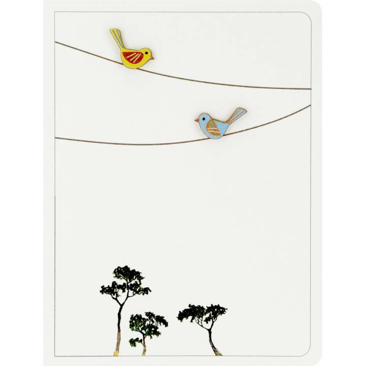 2 birds on wires (pack of 6)