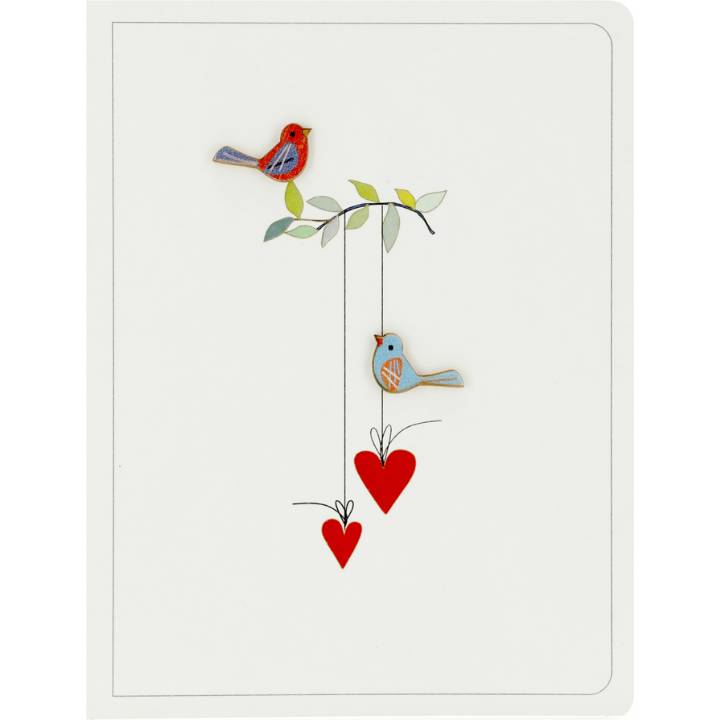 2 birds and 2 hearts (pack of 6)