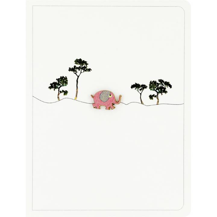 Tiny elephant and trees (pack of 6)