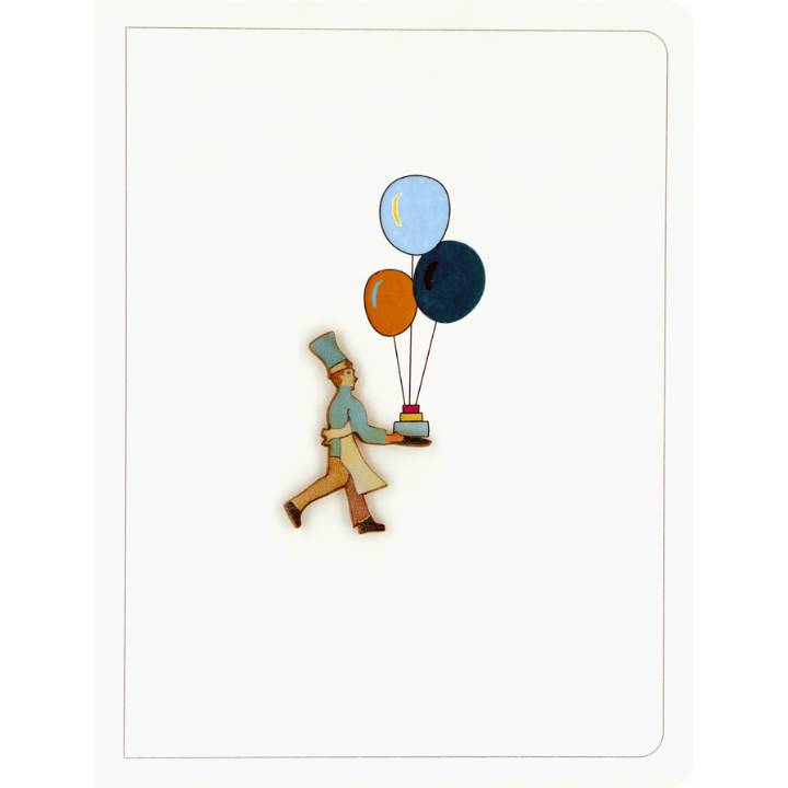 Chef carrying cake and balloons (pack of 6)