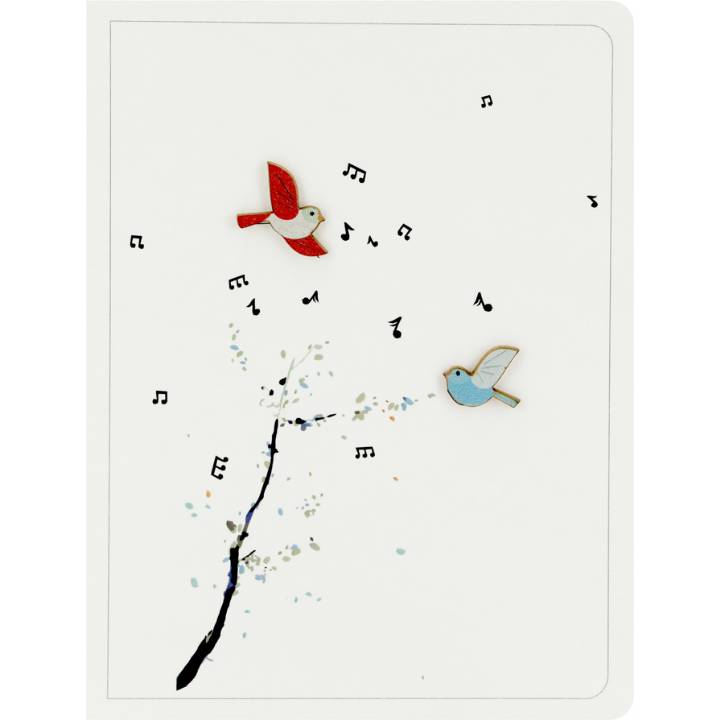 2 birds and music notes (pack of 6)