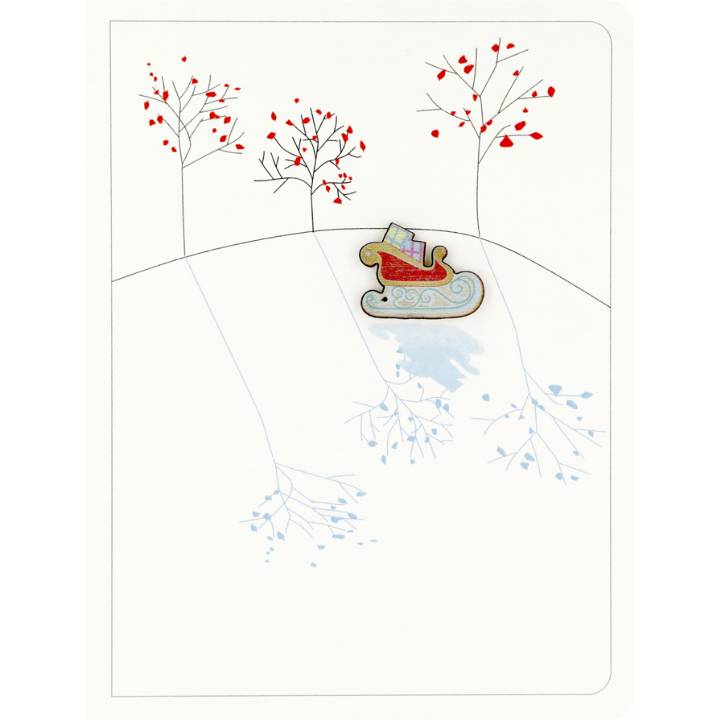 Sleigh and trees (pack of 6)