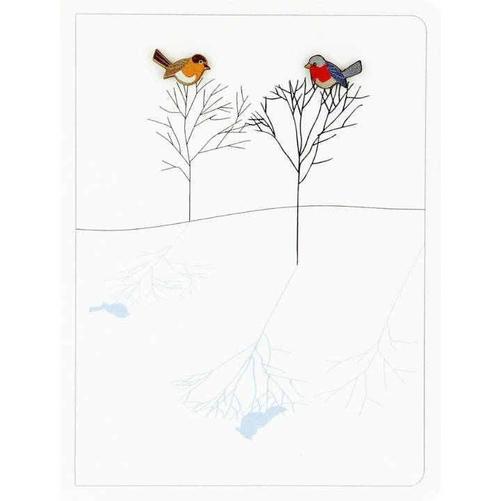 Robins on trees (pack of 6)