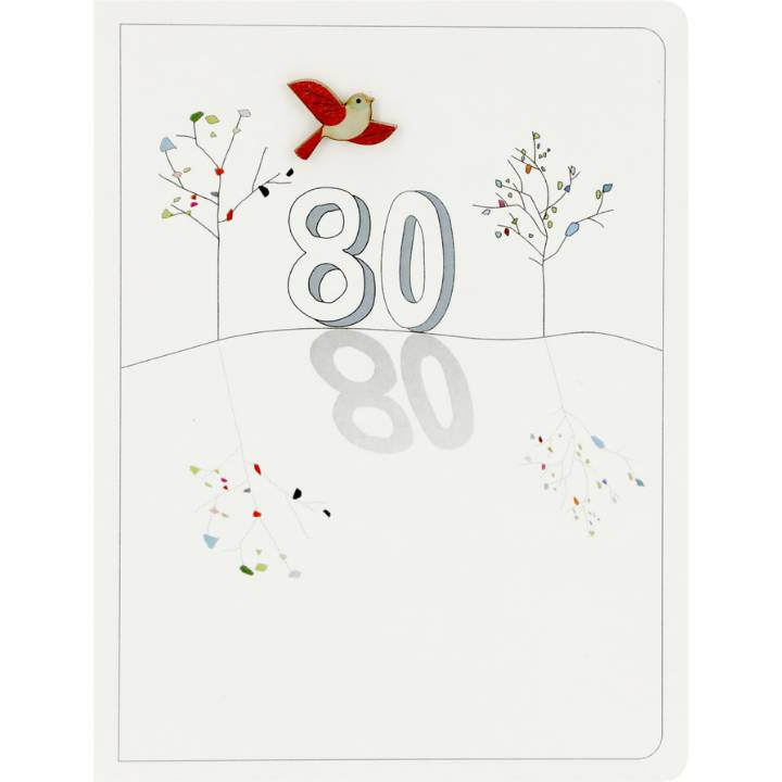Age 80 and bird (pack of 6)