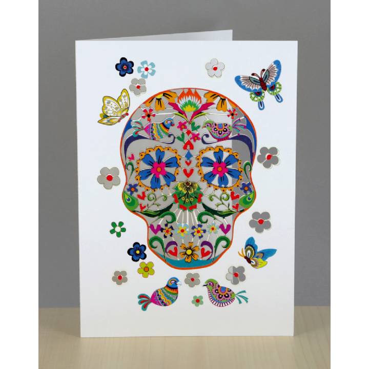 Skull with butterflies (pack of 6)