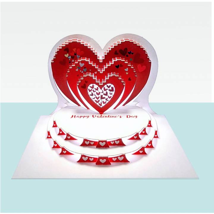 Heart - Happy Valentine's Day (pack of 6)