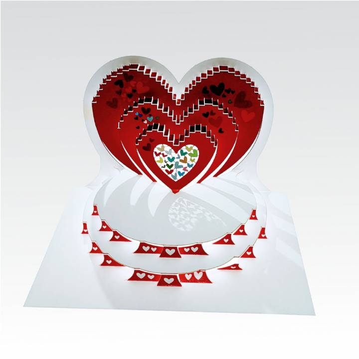 Heart - Red Hearts - cut out back (pack of 6)