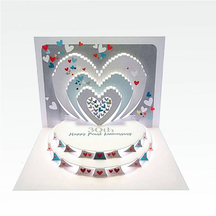 Heart - Happy Pearl Anniversary (pack of 6)