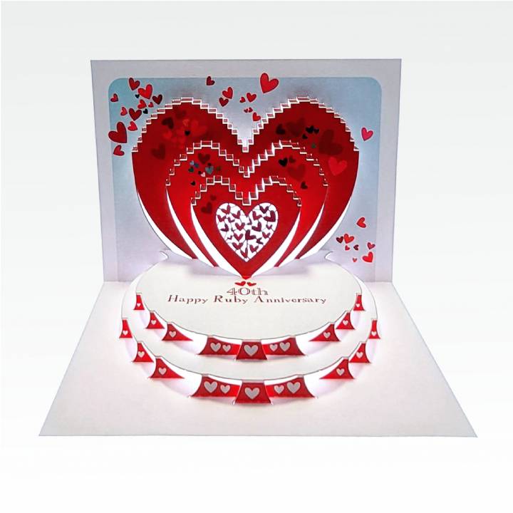 Heart - Happy Ruby Anniversary (pack of 6)