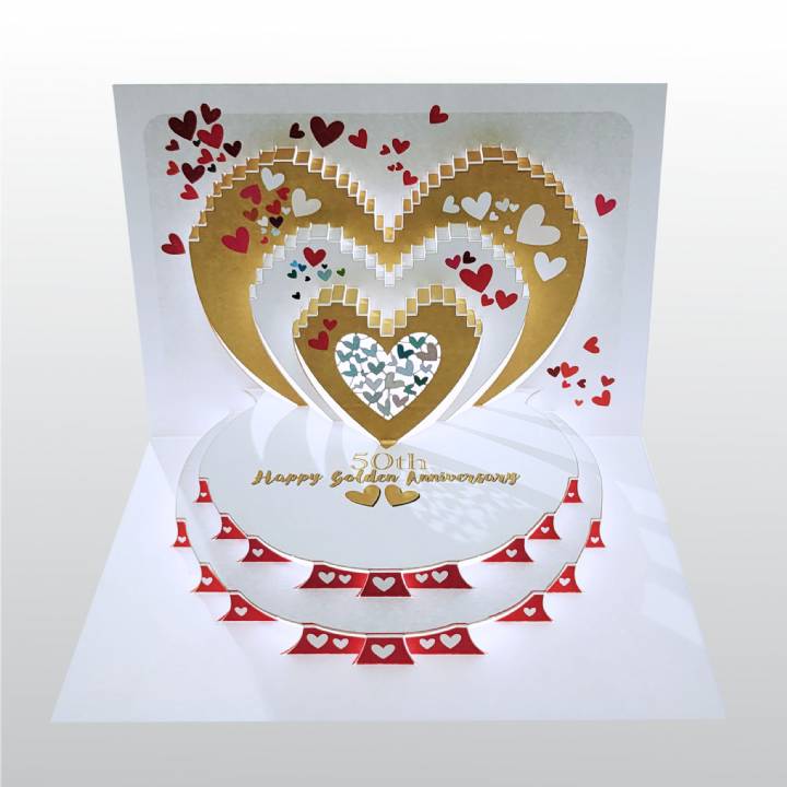 Heart - Happy Golden Anniversary (pack of 6)