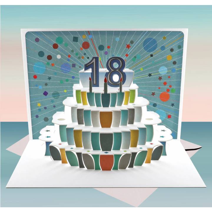 Age 18 birthday cake card (pack of 6)