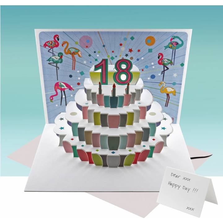 Age 18 birthday cake card (pack of 6)