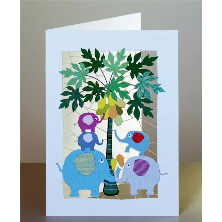 Elephants Playing Under a Tree (pack of 6)
