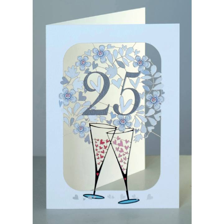 25th Silver Wedding Anniversary (pack of 6)