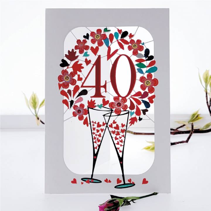 40th Ruby Wedding Anniversary (pack of 6)