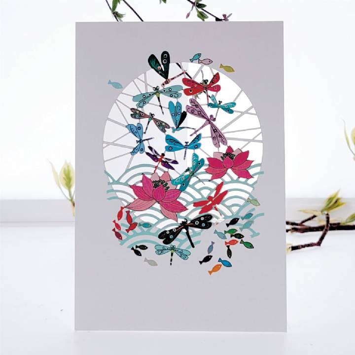 Lotus Pond and Dragonflies (pack of 6)