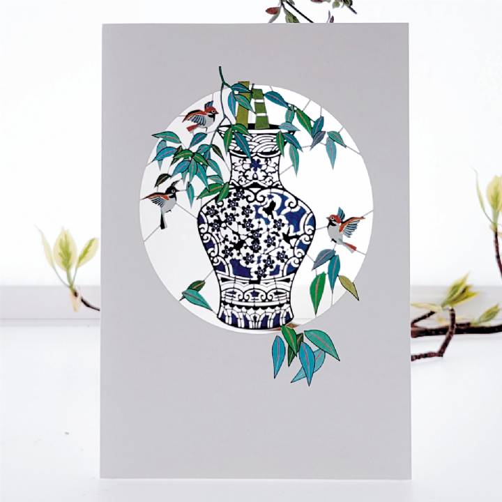 A Vase and Sparrows (pack of 6)