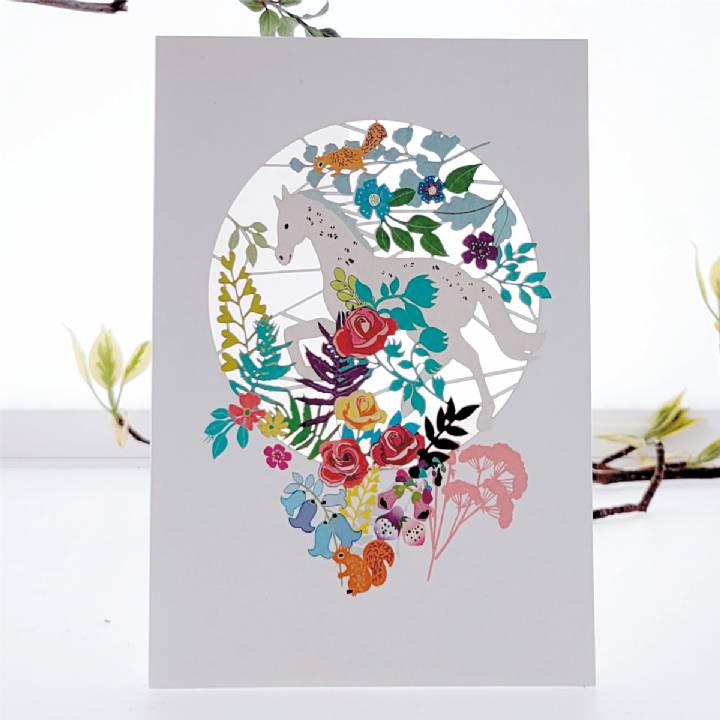 Pony, Squirrel and Flowers (pack of 6)