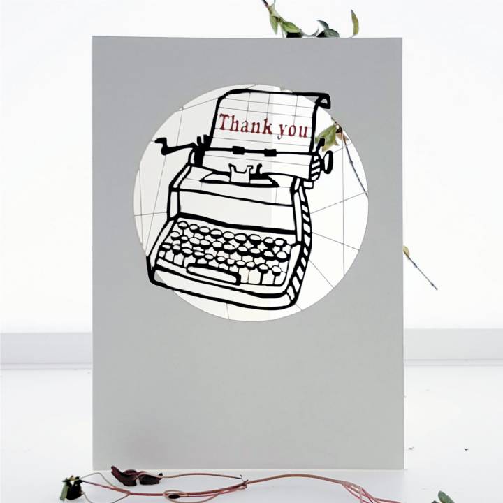 Thank you typewriter (pack of 6)