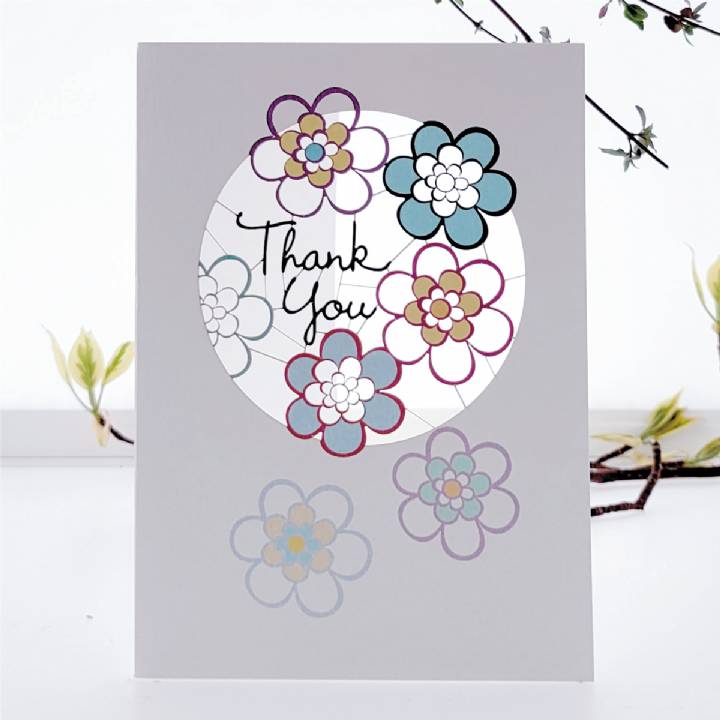 Thank You - with flowers (pack of 6)