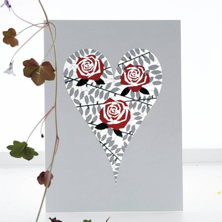 Roses in a Heart (pack of 6)