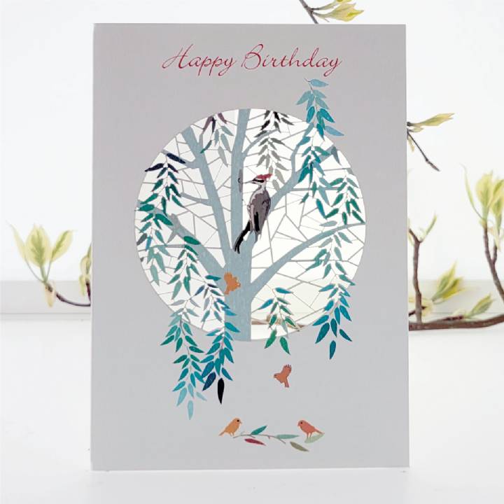 Happy Birthday Woodpecker (pack of 6)