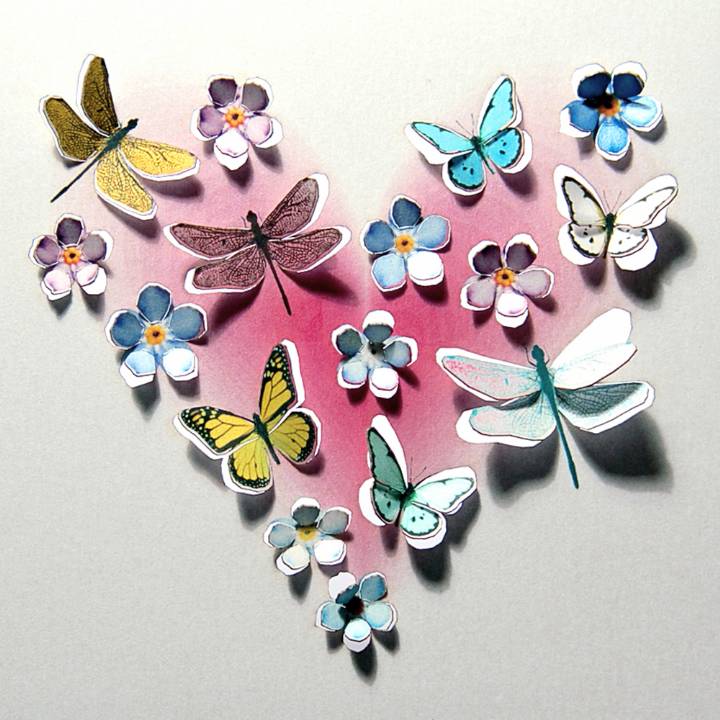 Heart of butterflies (pack of 6)