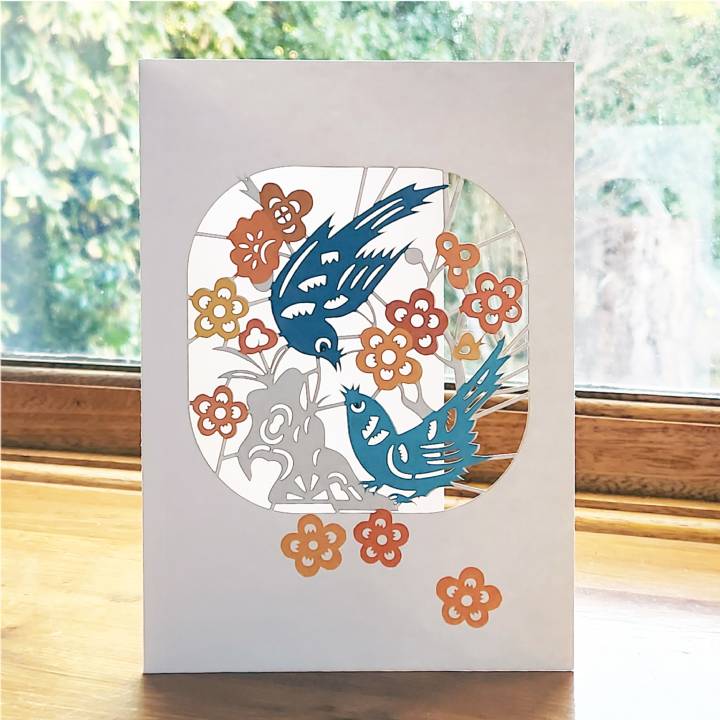 Two Birds and Flowers (pack of 6)