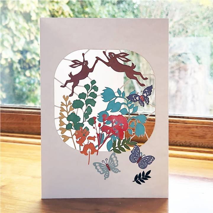 Hares and Butterflies (pack of 6)