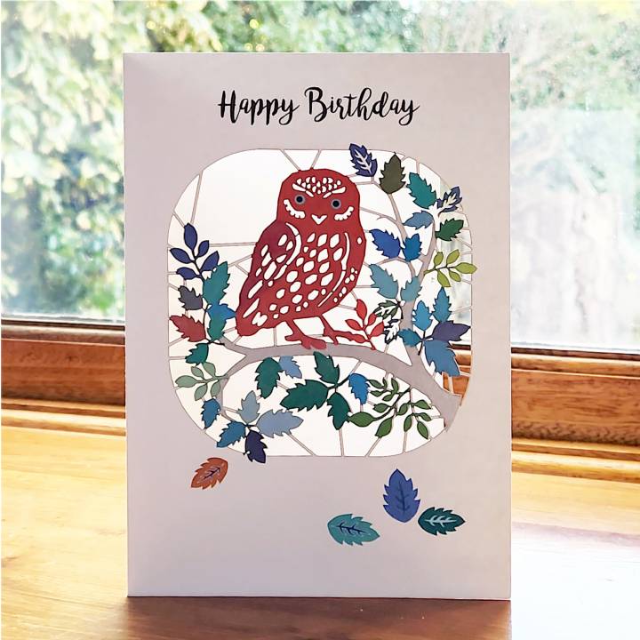 Birthday card with an Owl (pack of 6)