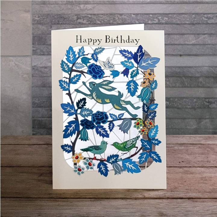 Happy Birthday card with a hare